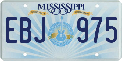 MS license plate EBJ975