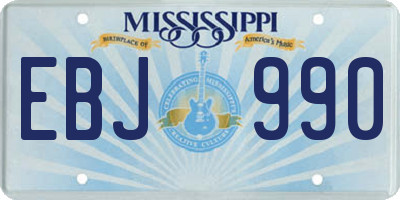 MS license plate EBJ990