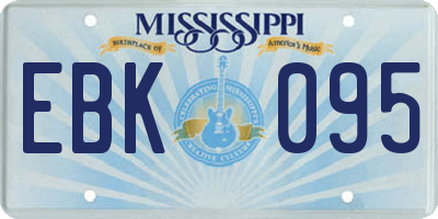 MS license plate EBK095