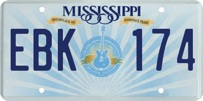 MS license plate EBK174