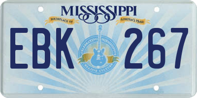 MS license plate EBK267