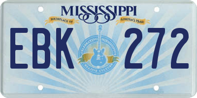 MS license plate EBK272