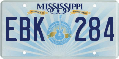 MS license plate EBK284