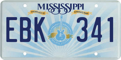 MS license plate EBK341
