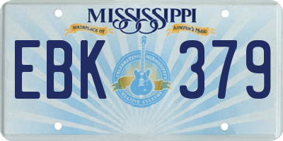 MS license plate EBK379