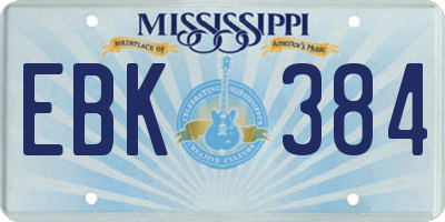 MS license plate EBK384