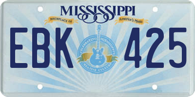 MS license plate EBK425
