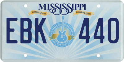MS license plate EBK440