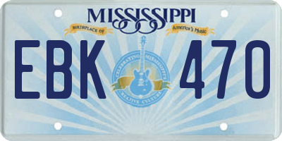 MS license plate EBK470