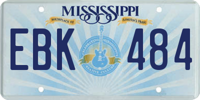 MS license plate EBK484