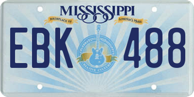 MS license plate EBK488