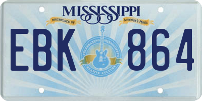 MS license plate EBK864