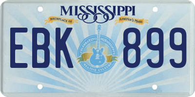 MS license plate EBK899