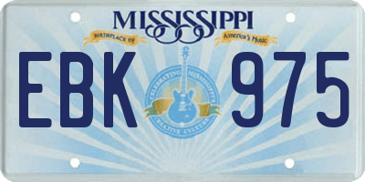 MS license plate EBK975