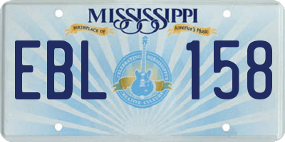 MS license plate EBL158