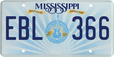 MS license plate EBL366