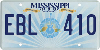 MS license plate EBL410