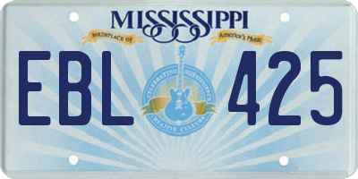 MS license plate EBL425