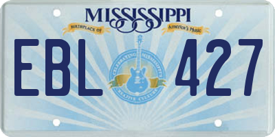 MS license plate EBL427