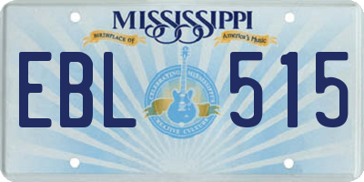 MS license plate EBL515