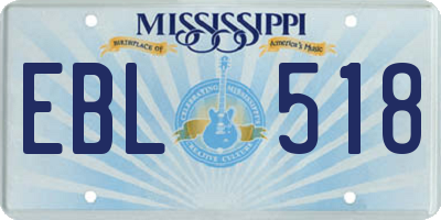 MS license plate EBL518