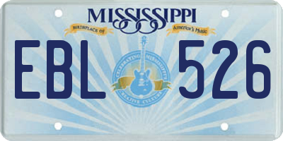 MS license plate EBL526