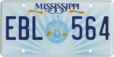 MS license plate EBL564