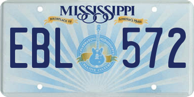 MS license plate EBL572