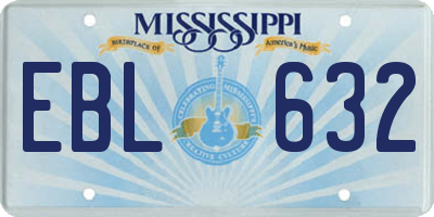 MS license plate EBL632