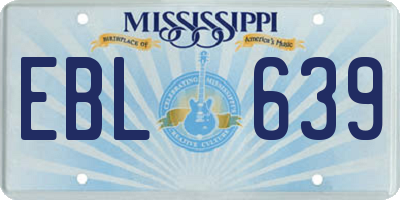 MS license plate EBL639