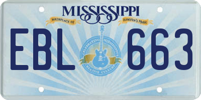 MS license plate EBL663