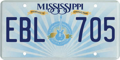 MS license plate EBL705