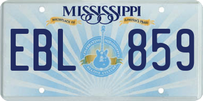 MS license plate EBL859