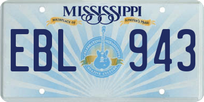 MS license plate EBL943