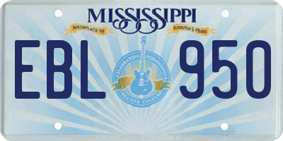 MS license plate EBL950