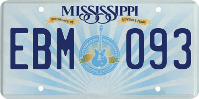 MS license plate EBM093