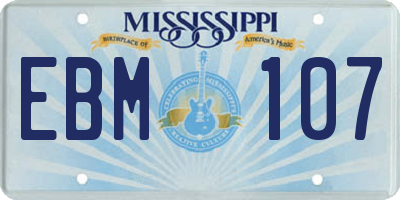 MS license plate EBM107