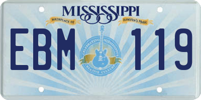 MS license plate EBM119
