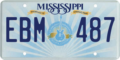 MS license plate EBM487