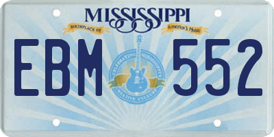 MS license plate EBM552
