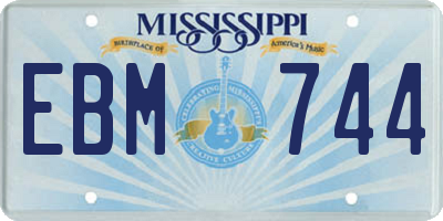 MS license plate EBM744