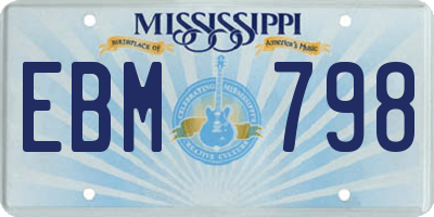 MS license plate EBM798
