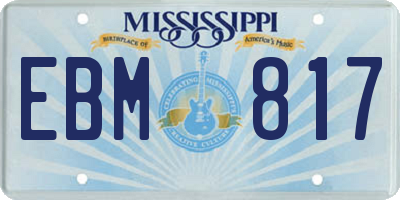 MS license plate EBM817