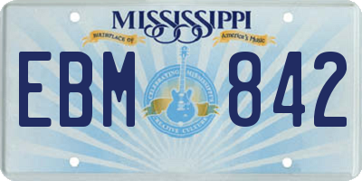 MS license plate EBM842