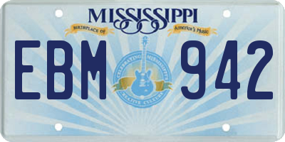 MS license plate EBM942
