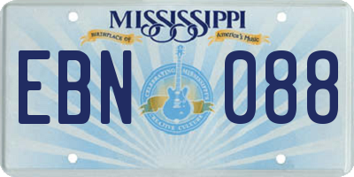 MS license plate EBN088
