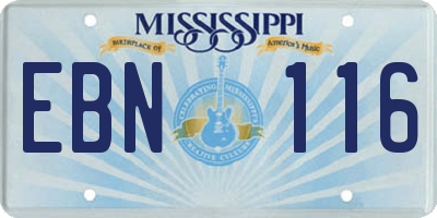 MS license plate EBN116
