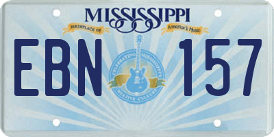 MS license plate EBN157