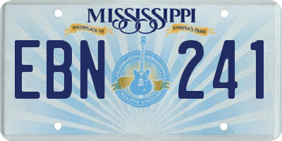 MS license plate EBN241