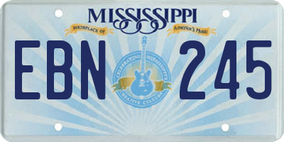 MS license plate EBN245